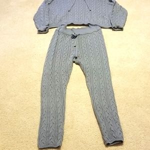 Gray Sweater Pants Set